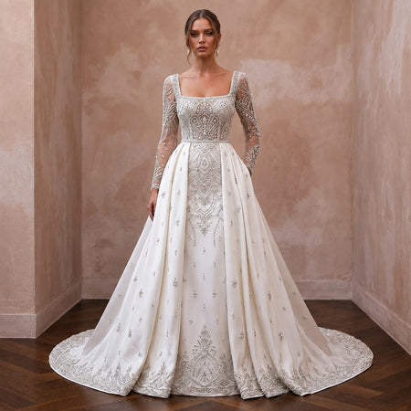 Luxury Wedding Dresses with Hand - Sewn Crystal Appliqués - Apparel & Accessories > Clothing > Wedding & Bridal Party Dresses > Wedding Dresses - Mignonette Bridal