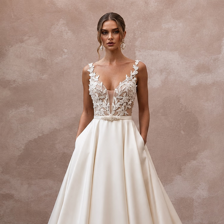 Luxury Wedding Dresses with Italian Silk Fabrics - Apparel & Accessories > Clothing > Wedding & Bridal Party Dresses > Wedding Dresses - Mignonette