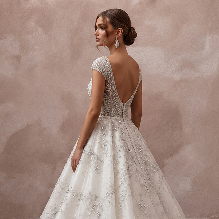 Luxury Wedding Dresses with Swarovski Crystal Details - Apparel & Accessories > Clothing > Wedding & Bridal Party Dresses > Wedding Dresses - Mignonette Bridal
