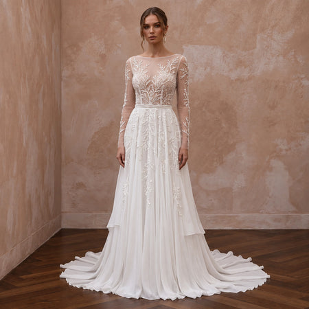 Made-to-Measure Chiffon Wedding Dress for a Beach Wedding
