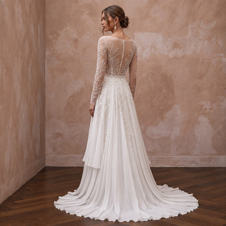 Made-to-Measure Chiffon Wedding Dress for a Beach Wedding