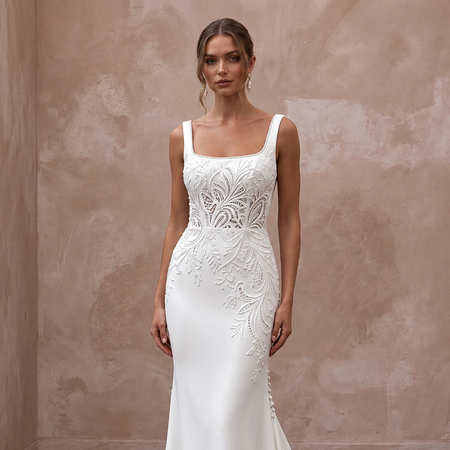 Made-to-Measure Mermaid Wedding Gown with Detachable Train