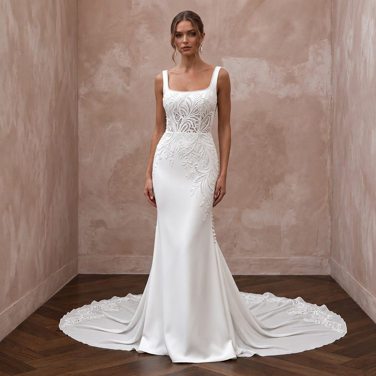 Made-to-Measure Mermaid Wedding Gown with Detachable Train Main image