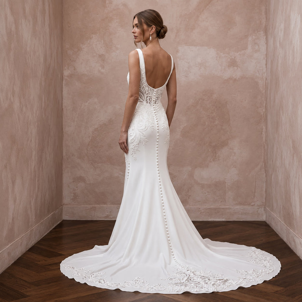 Made-to-Measure Mermaid Wedding Gown with Detachable Train