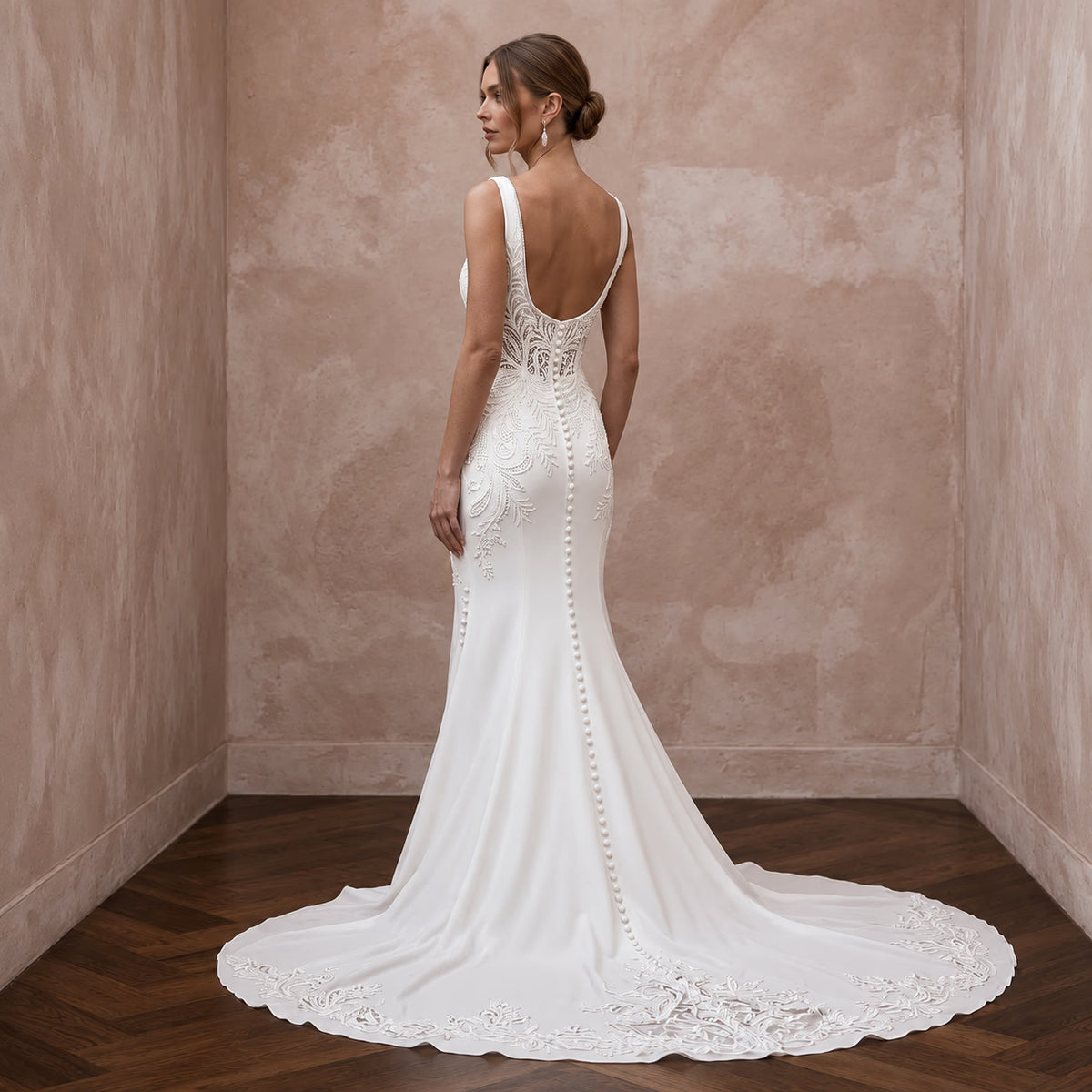 Made-to-Measure Mermaid Wedding Gown with Detachable Train