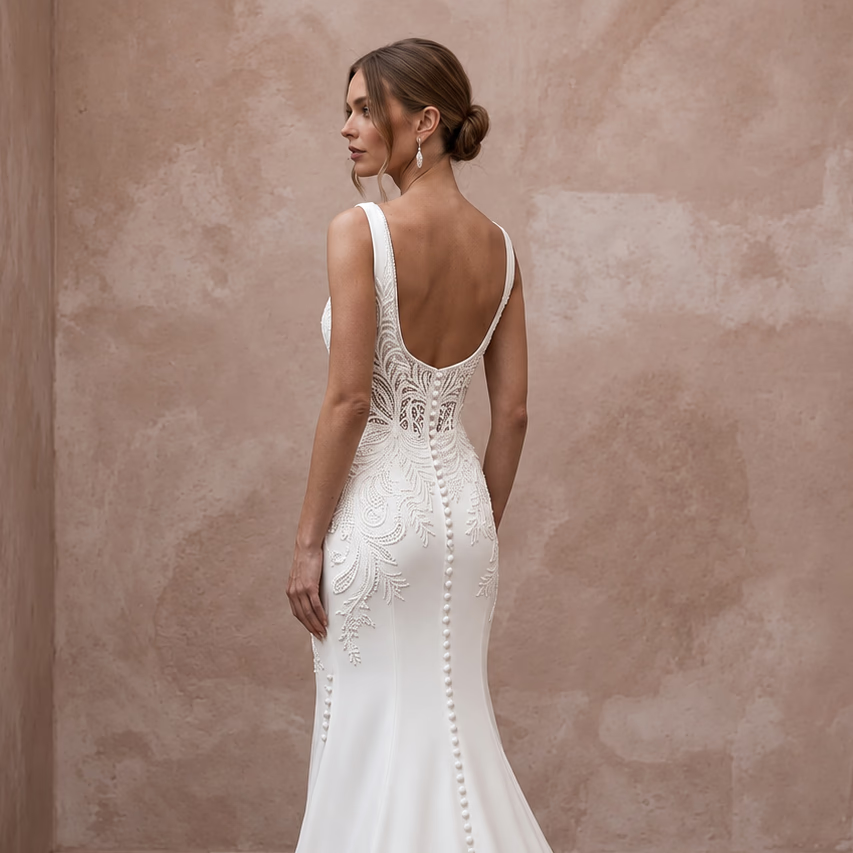 Made-to-Measure Mermaid Wedding Gown with Detachable Train