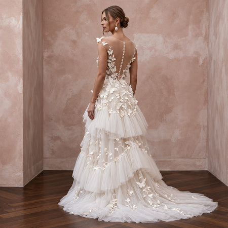 Made - to - Measure Tulle Bridal Dress for a Romantic Wedding - Apparel & Accessories > Clothing > Wedding & Bridal Party Dresses > Wedding Dresses - Mignonette Bridal