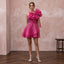 Magenta Pink Organza Oversized Bow Mini Dress for Charity Ball - Apparel & Accessories > Clothing > Wedding & Bridal Party Dresses > Wedding Dresses - Mignonette Bridal