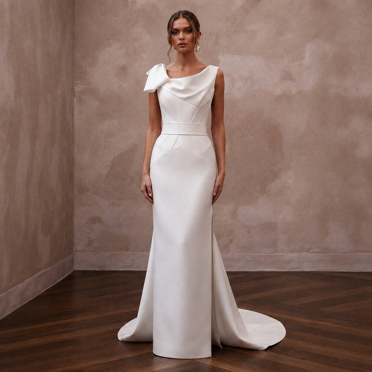 Matte Mikado Wedding Dresses with Contemporary Structure - Apparel & Accessories > Clothing > Wedding & Bridal Party Dresses > Wedding Dresses - Mignonette Bridal Main image