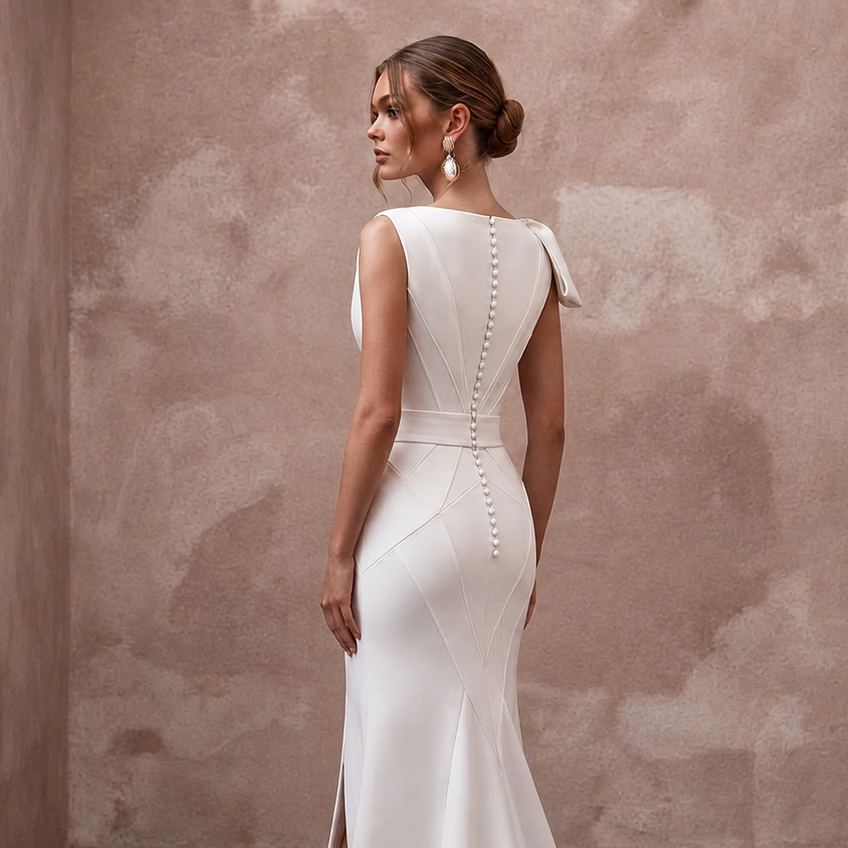 Matte Mikado Wedding Dresses with Contemporary Structure - Apparel & Accessories > Clothing > Wedding & Bridal Party Dresses > Wedding Dresses - Mignonette Bridal
