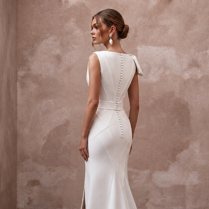 Matte Mikado Wedding Dresses with Contemporary Structure