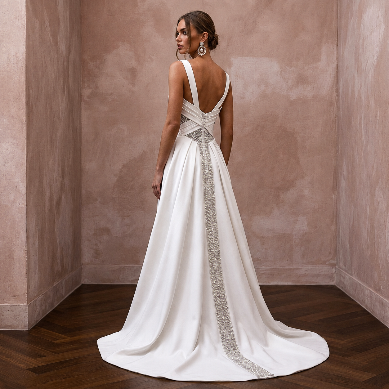 Matte Satin Wedding Dresses with Clean Modern Lines