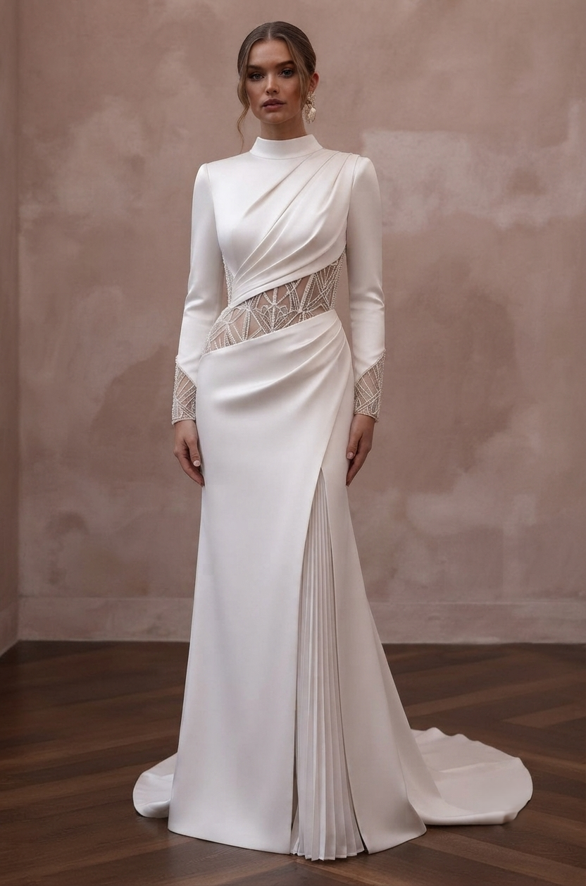 Matte Satin Wedding Dresses with Contemporary Beauty Main image