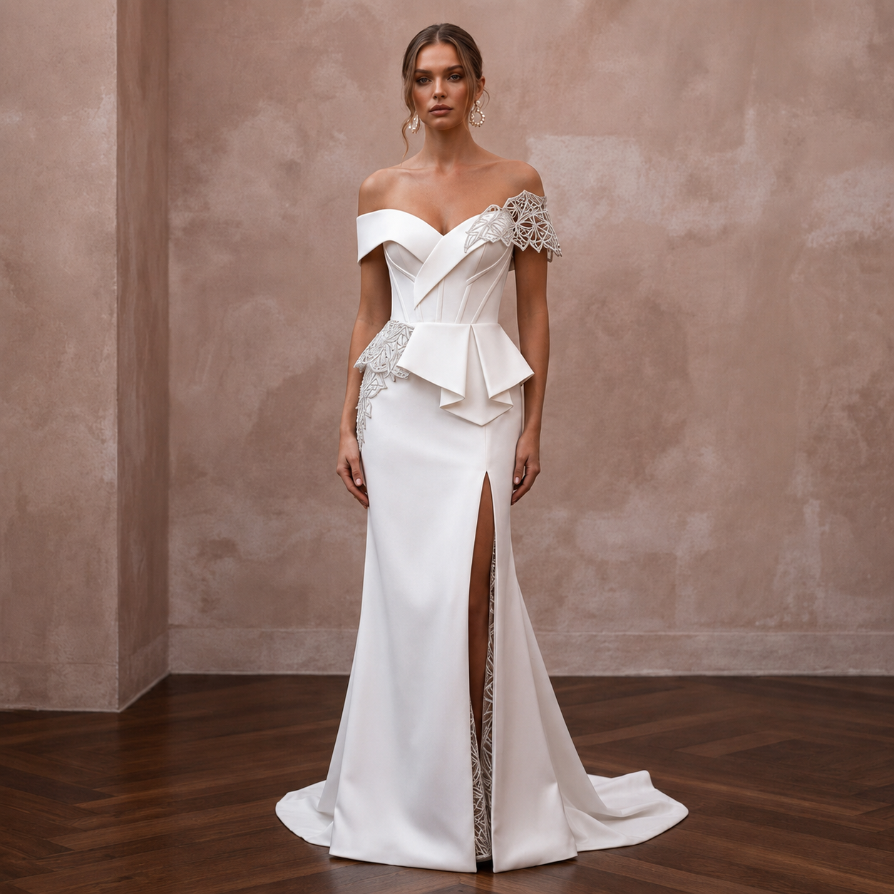 Matte Satin Wedding Dresses with Modern Sophistication Main image
