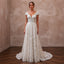 Mediterranean Lace Bridal Gown with Open Back for a Destination Wedding - Apparel & Accessories > Clothing > Wedding & Bridal Party Dresses > Wedding Dresses - Mignonette Bridal