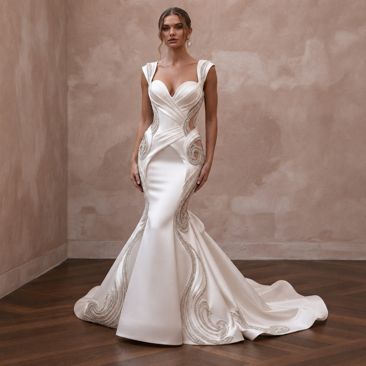 Mermaid Satin Wedding Dresses with Sculpted Curves Main image
