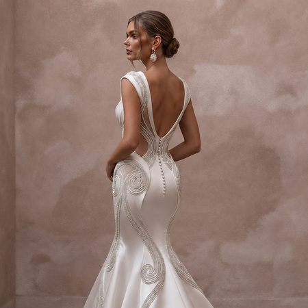 Mermaid Satin Wedding Dresses with Sculpted Curves