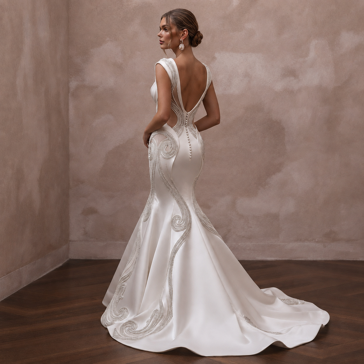 Mermaid Satin Wedding Dresses with Sculpted Curves