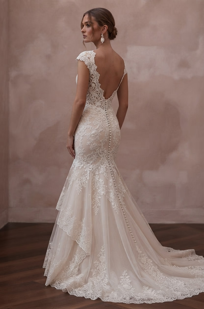 Mermaid Wedding Dresses with Intricate Lace Embroidery Secondary image