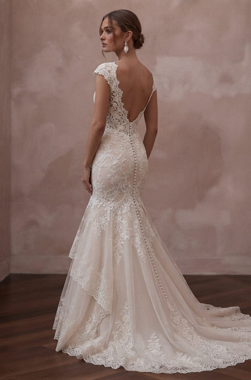 Mermaid Wedding Dresses with Intricate Lace Embroidery
