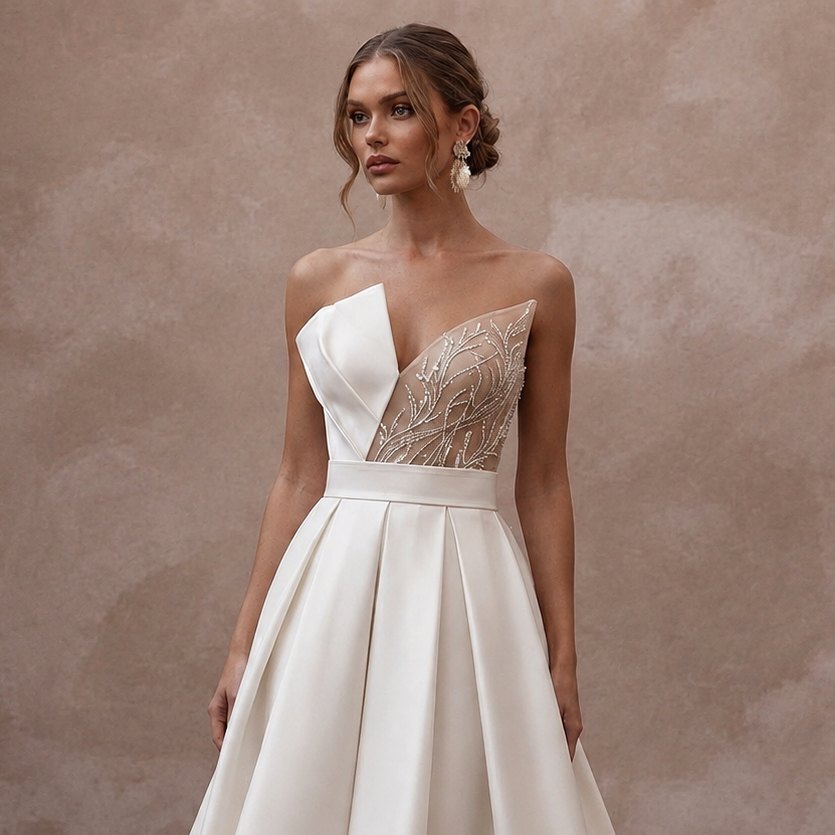 Midi Wedding Dresses with Chic Contemporary Fashion