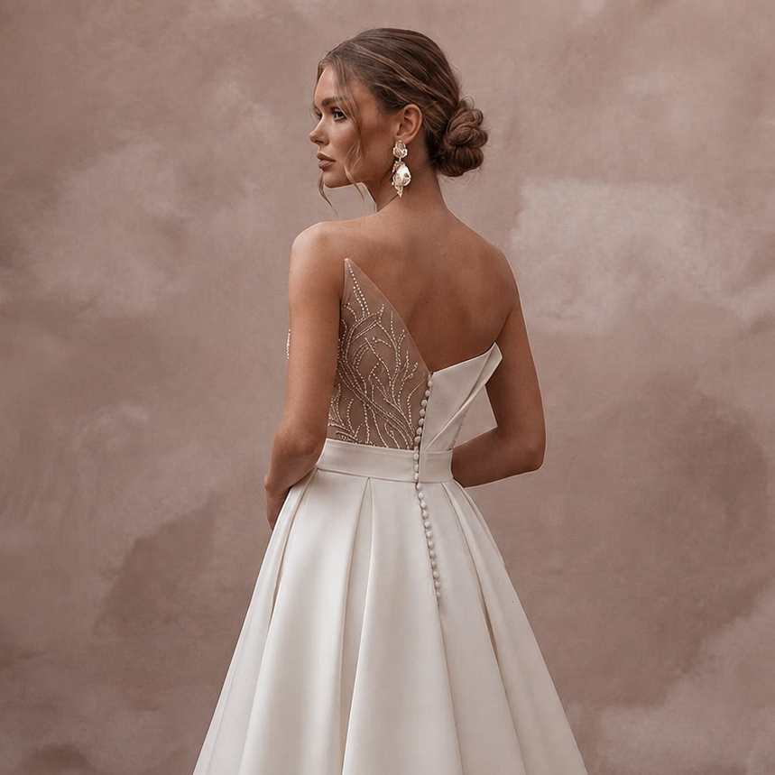 Midi Wedding Dresses with Chic Contemporary Fashion - Apparel & Accessories > Clothing > Wedding & Bridal Party Dresses > Wedding Dresses - Mignonette