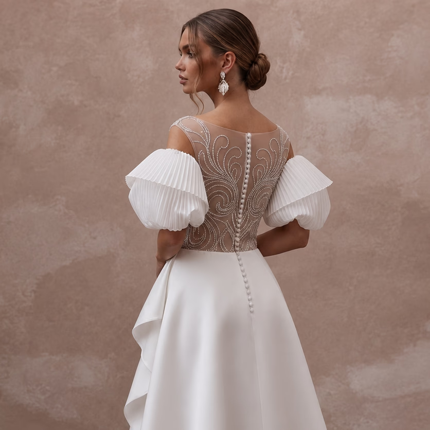 Midi Wedding Dresses with Modern Bridal Flair - Apparel & Accessories > Clothing > Wedding & Bridal Party Dresses > Wedding Dresses - Mignonette Bridal