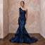 Midnight Blue Sequined One - Shoulder Mermaid Gown for Black Tie Gala - Apparel & Accessories > Clothing > Wedding & Bridal Party Dresses > Wedding Dresses - Mignonette Bridal