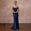 Midnight Blue Silk Charmeuse Bias Cut Slip Dress for Black Tie Gala