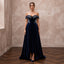 Midnight Blue Velvet A - Line Dress for Bridal Shower Evening - Apparel & Accessories > Clothing > Wedding & Bridal Party Dresses > Wedding Dresses - Mignonette Bridal