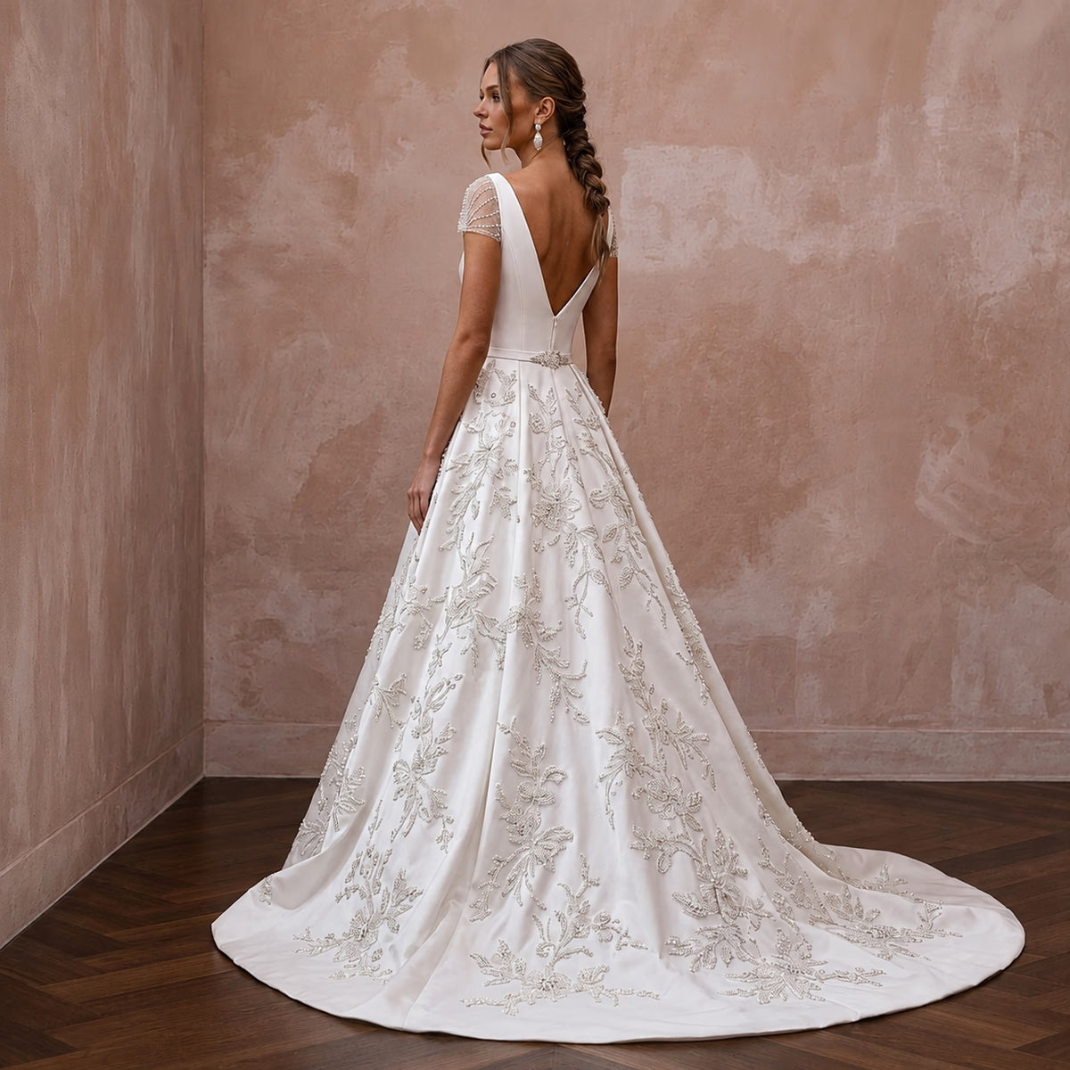 Mikado A - Line Wedding Dresses with Timeless Sophistication - Apparel & Accessories > Clothing > Wedding & Bridal Party Dresses > Wedding Dresses - Mignonette Bridal