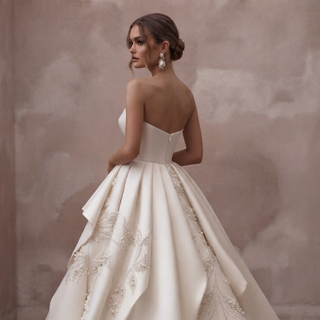 Mikado Wedding Dresses with Sculpted Ball Gown Designs