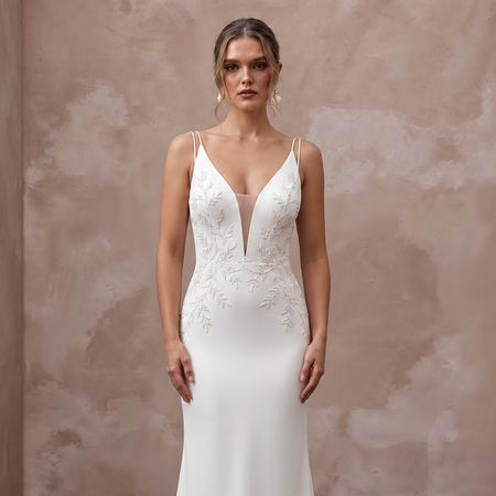 Minimal Satin Wedding Gown with Open Back