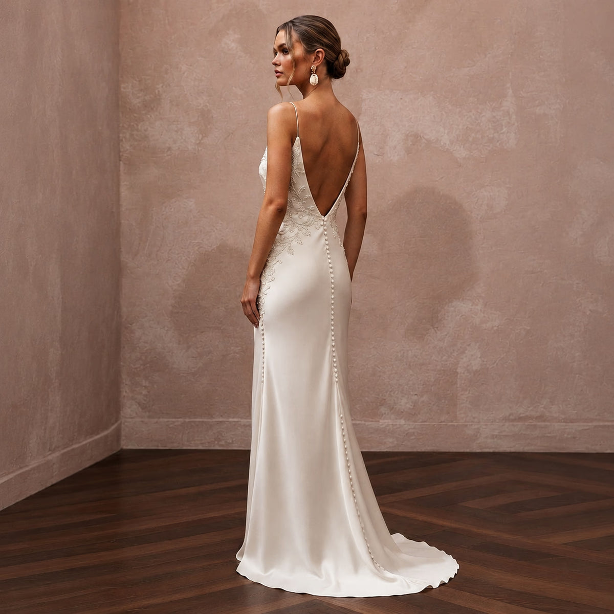Minimalist Cream Silk Slip Dress for Tropical Vow Renewal - Apparel & Accessories > Clothing > Wedding & Bridal Party Dresses > Wedding Dresses - Mignonette Bridal