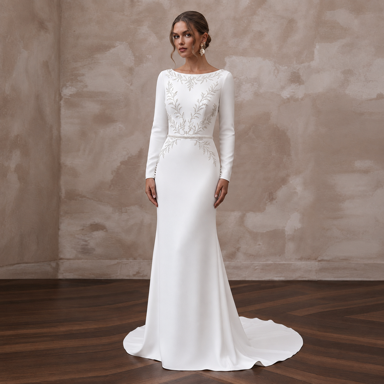 Minimalist Crepe Bridal Dress for a Garden Wedding Main image