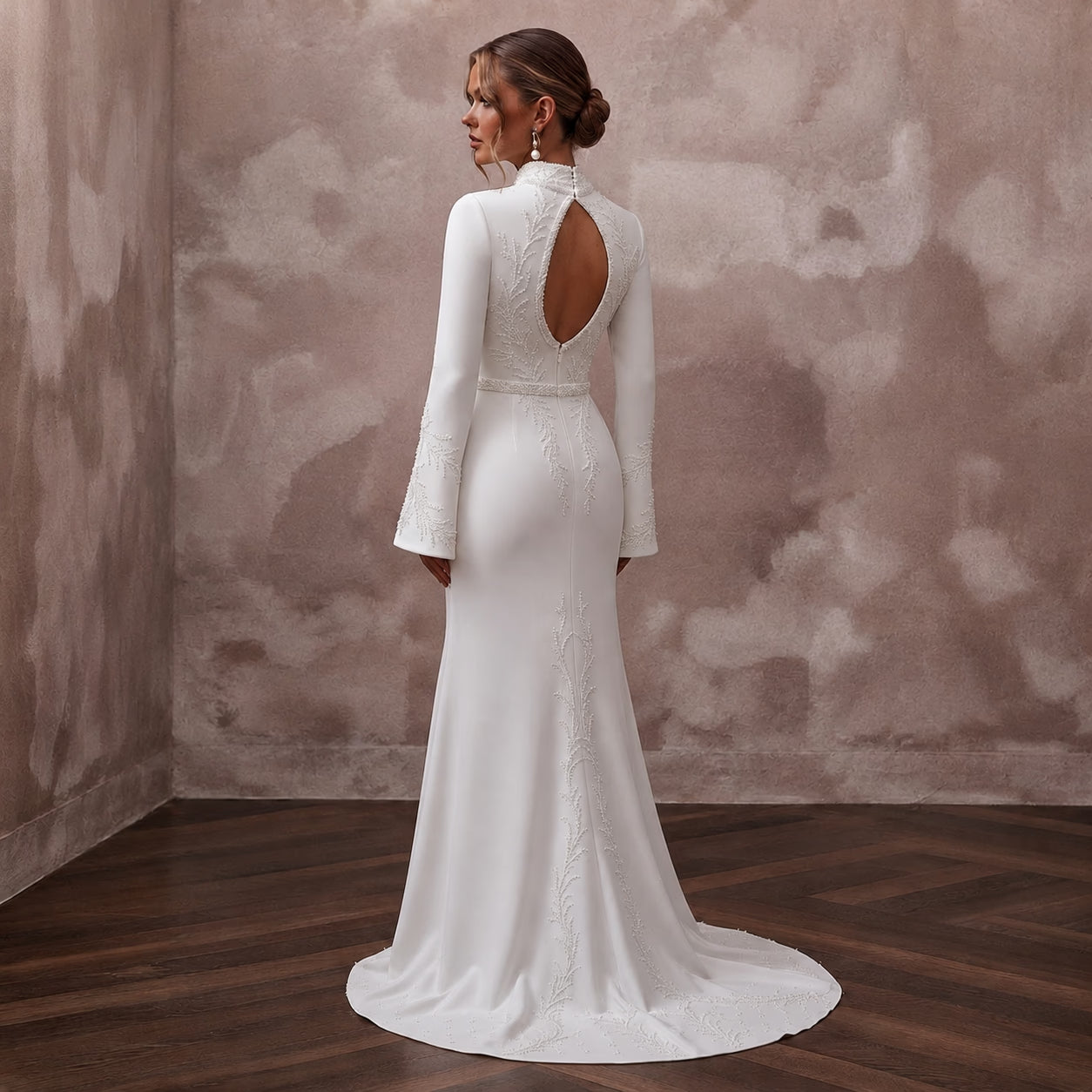 Minimalist Crepe Wedding Dress for a Second Wedding