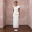 Minimalist Diamond White Stretch Crepe Wedding Dress for New Year Brunch - Apparel & Accessories > Clothing > Wedding & Bridal Party Dresses > Wedding Dresses - Mignonette Bridal