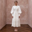 Minimalist Ivory Cotton Poplin Puff Sleeve Midi Dress for Summer Elopement