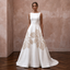 Minimalist Ivory Crepe A-Line Wedding Gown for Post-Covid Reception