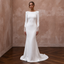 Minimalist Ivory Stretch Crepe Long Sleeve Mermaid for After-Party
