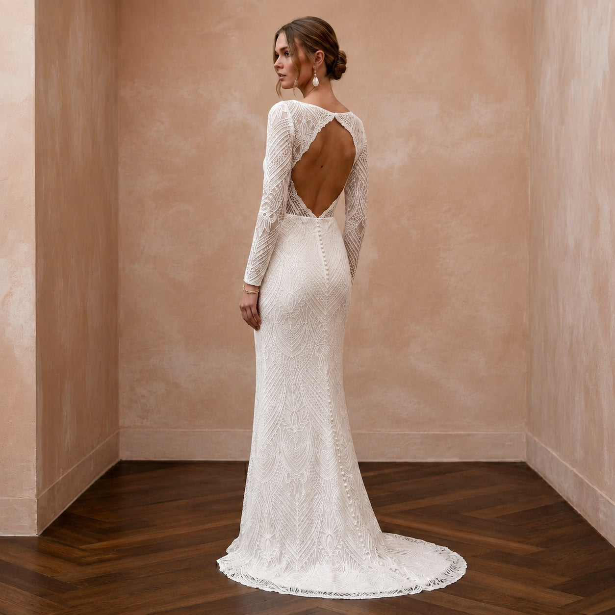 Minimalist Lace Bridal Dress for an Intimate Civil Wedding Secondary image