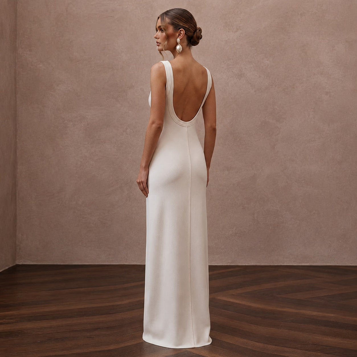 Minimalist Off-White Pima Cotton Tank Dress for Beach Reception Secondary image