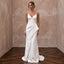 Minimalist Off-White Satin Sheath Wedding Dress for Elopement Photoshoot