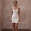 Minimalist Off-White Satin Slip Mini for Post-Elopement