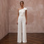 Minimalist Off - White Seamed Crepe Jumpsuit for City Hall - Apparel & Accessories > Clothing > Wedding & Bridal Party Dresses > Wedding Dresses - Mignonette Bridal