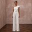 Minimalist Off-White Seamed Crepe Jumpsuit for City Hall