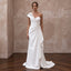 Minimalist Pure White Stretch Crepe Asymmetrical One - Shoulder Gown - Apparel & Accessories > Clothing > Wedding & Bridal Party Dresses > Wedding Dresses - Mignonette Bridal