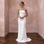 Minimalist Pure White Stretch Silk Bandeau Neckline Maxi Dress - Apparel & Accessories > Clothing > Wedding & Bridal Party Dresses > Wedding Dresses - Mignonette Bridal