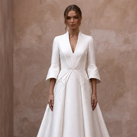 Minimalist Satin Bridal Dress for a Courthouse Ceremony