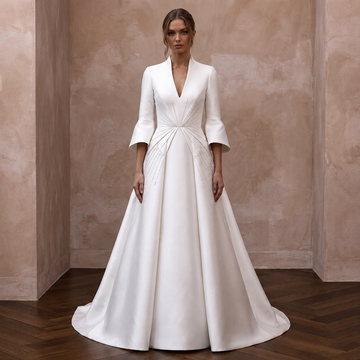 Minimalist Satin Bridal Dress for a Courthouse Ceremony
